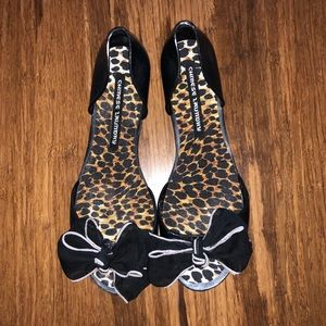 Chinese Laundry Black Bow Jelly Flats